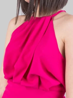 TOP CORTO INCROCIATO IN CREPE FLUIDO