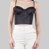 TOP NERO MODELLO BUSTIER CON STRINGHE POSTERIORI