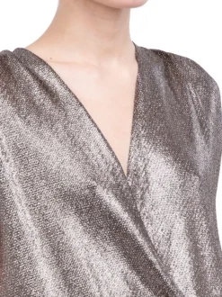 TOP WILLA IN TESSUTO ELASTICIZZATO STAMPA GLITTER NERO