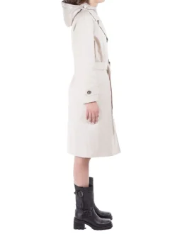 TRENCH AVORIO CON INTERNO IN PIUMINO STACCABILE CON CAPPUCCIO