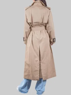 TRENCH BEIGE IN COTONE CON CINTURA IN VITA
