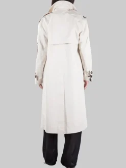 TRENCH TITANO IN COTONE TECNICO BEIGE CON CINTURA