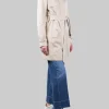 TRENCH VIRGINIA BEIGE IN COTONE CON CINTURA IN VITA