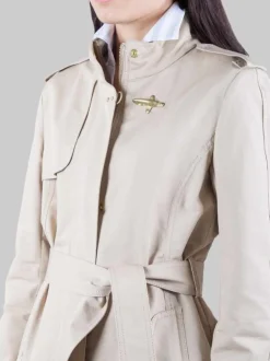 TRENCH VIRGINIA BEIGE IN COTONE CON CINTURA IN VITA