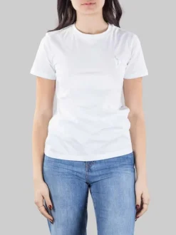 T-SHIRT BIANCA GIROCOLLO CON LOGO RICAMATO