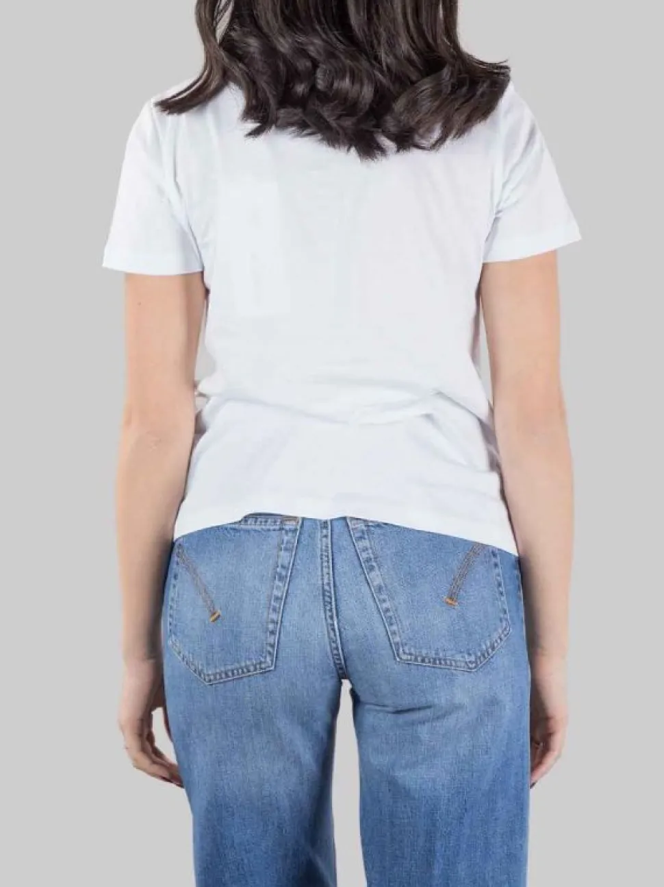 T-SHIRT BIANCA GIROCOLLO CON LOGO RICAMATO