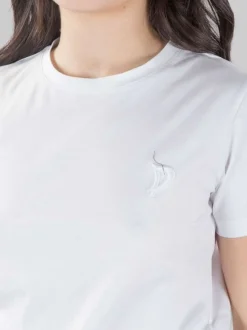 T-SHIRT BIANCA GIROCOLLO CON LOGO RICAMATO