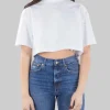 T-SHIRT CORTA BIANCA CON PUNTI LUCE