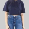 T-SHIRT CORTA BLU CON PUNTI LUCE