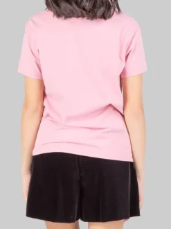 T-SHIRT EMILIE GIROCOLLO ROSA CON TASCHINO IN CROCHET A FANTASIA-ROSA
