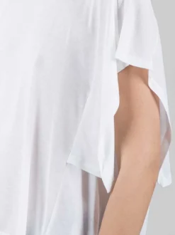 T-SHIRT GIROCOLLO BIANCA CON VOLANT
