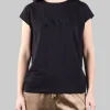 T-SHIRT NERA CON LOGO IN FULL STRASS