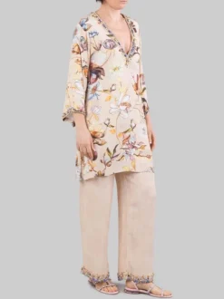 ABITO CAMICIA A FANTASIA DECORATO CON PERLINE,