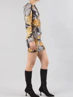 ABITO CORTO LEOPARDATO CON GONNA ADERENTE