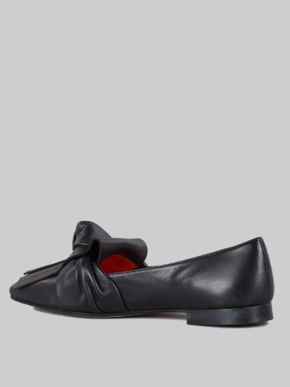 BALLERINE IN PELLE NERA CON NODO E NAPPINE