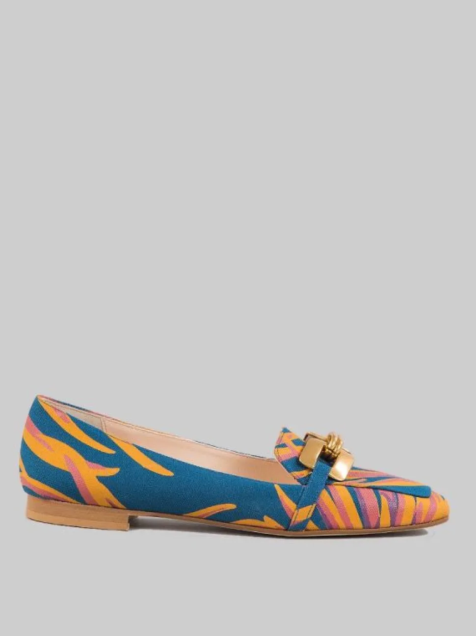 BALLERINE MODELLO CHANEL A FANTASIA PALME CON ACCESSORIO COLOR ORO