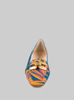 BALLERINE MODELLO CHANEL A FANTASIA PALME CON ACCESSORIO COLOR ORO