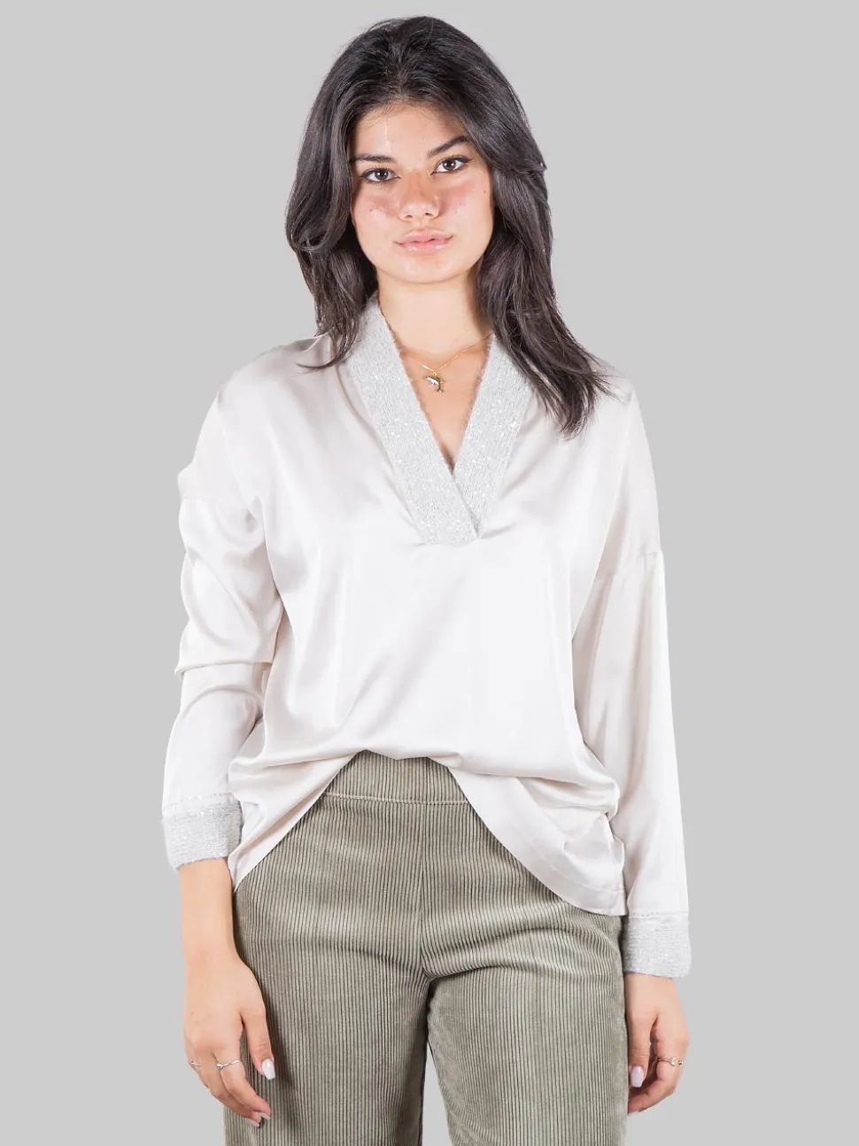 Blusa con inserti