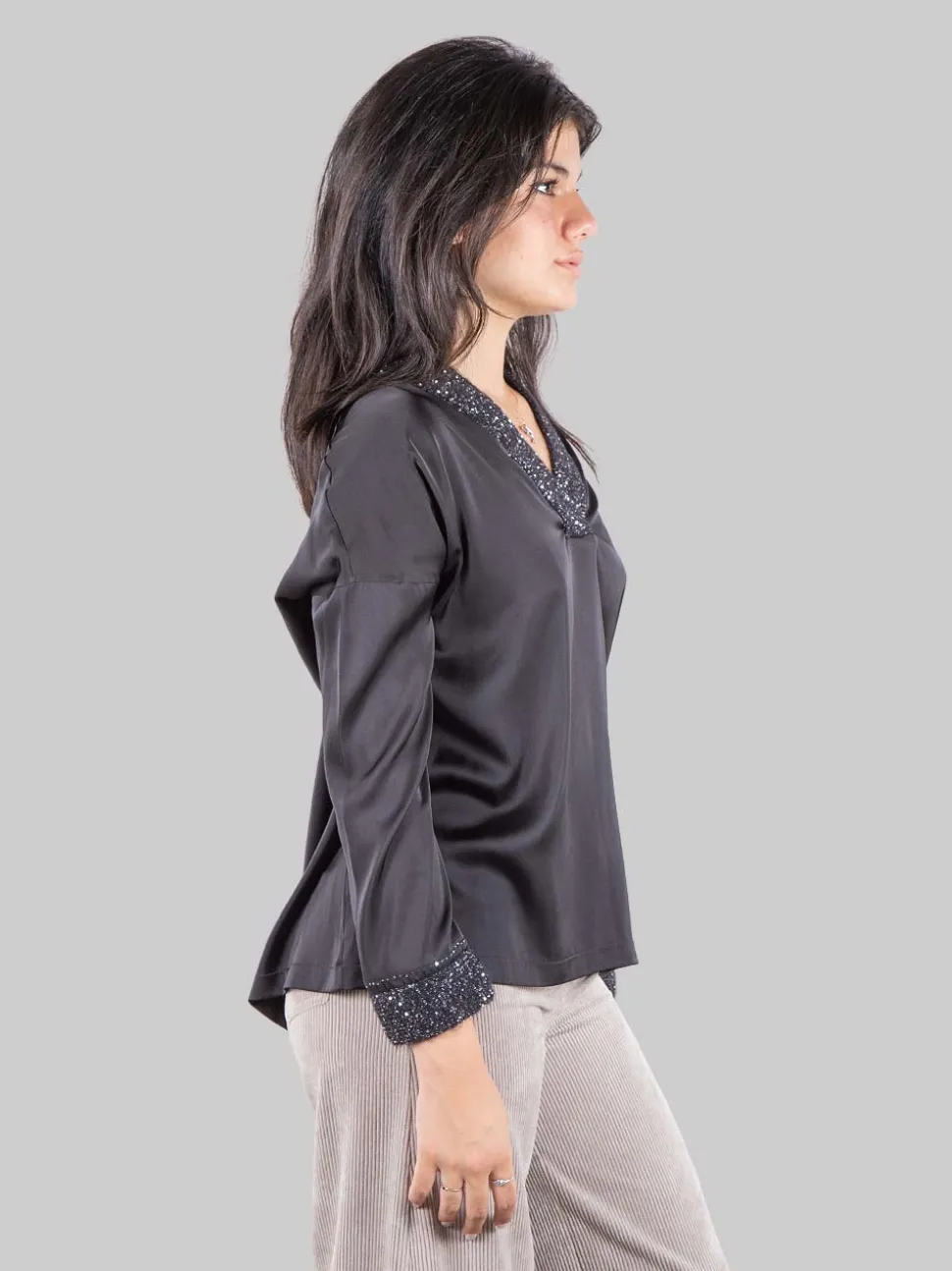 Blusa con inserti