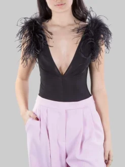 BODY BUTTAFUOCO NERO CON PIUME