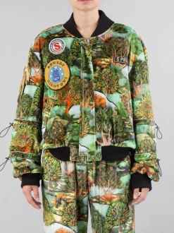 BOMBER IN VELLUTO A FANTASIA CON PATCH