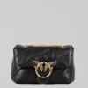 BORSA MINI LOVE PUFF IN NAPPA NERA E ORO