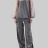 CAMICIA BLUSA REALIZZA IN TULLE POINT D'ESPRIT GRIGIO SMOKE