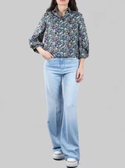 CAMICIA MARGOT A FANTASIA FIORI DI CAMPO CON MANICHE 3/4