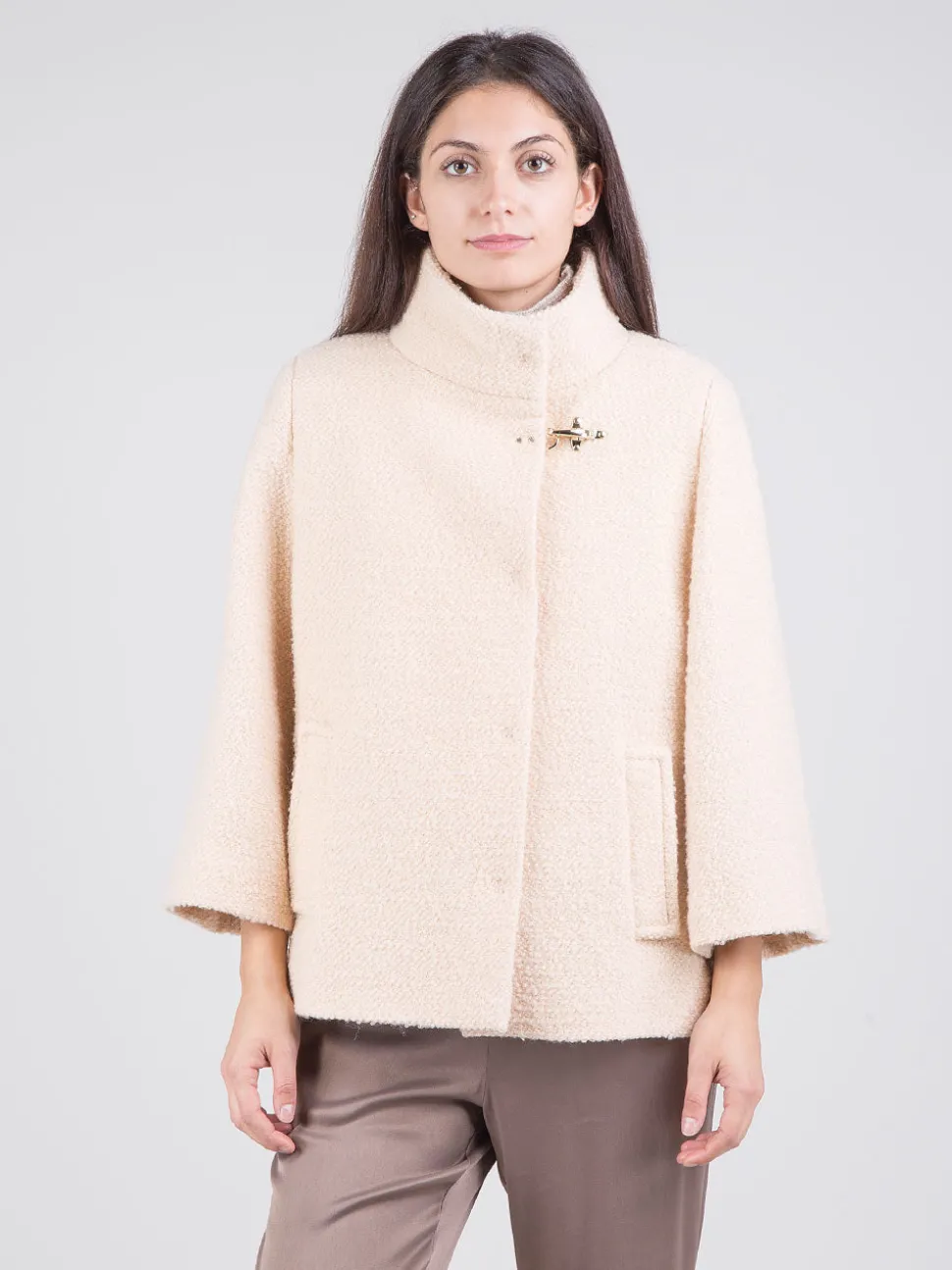 Cappa in lana bouclé