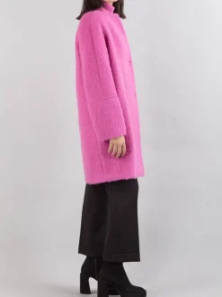 CAPPOTTINO MEDIA LUNGHEZZA OVERSIZE FUCSIA MONOPETTO