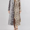 CAPPOTTO DOPPIOPETTO A FANTASIA ANIMALIER CON CINTURA IN VITA
