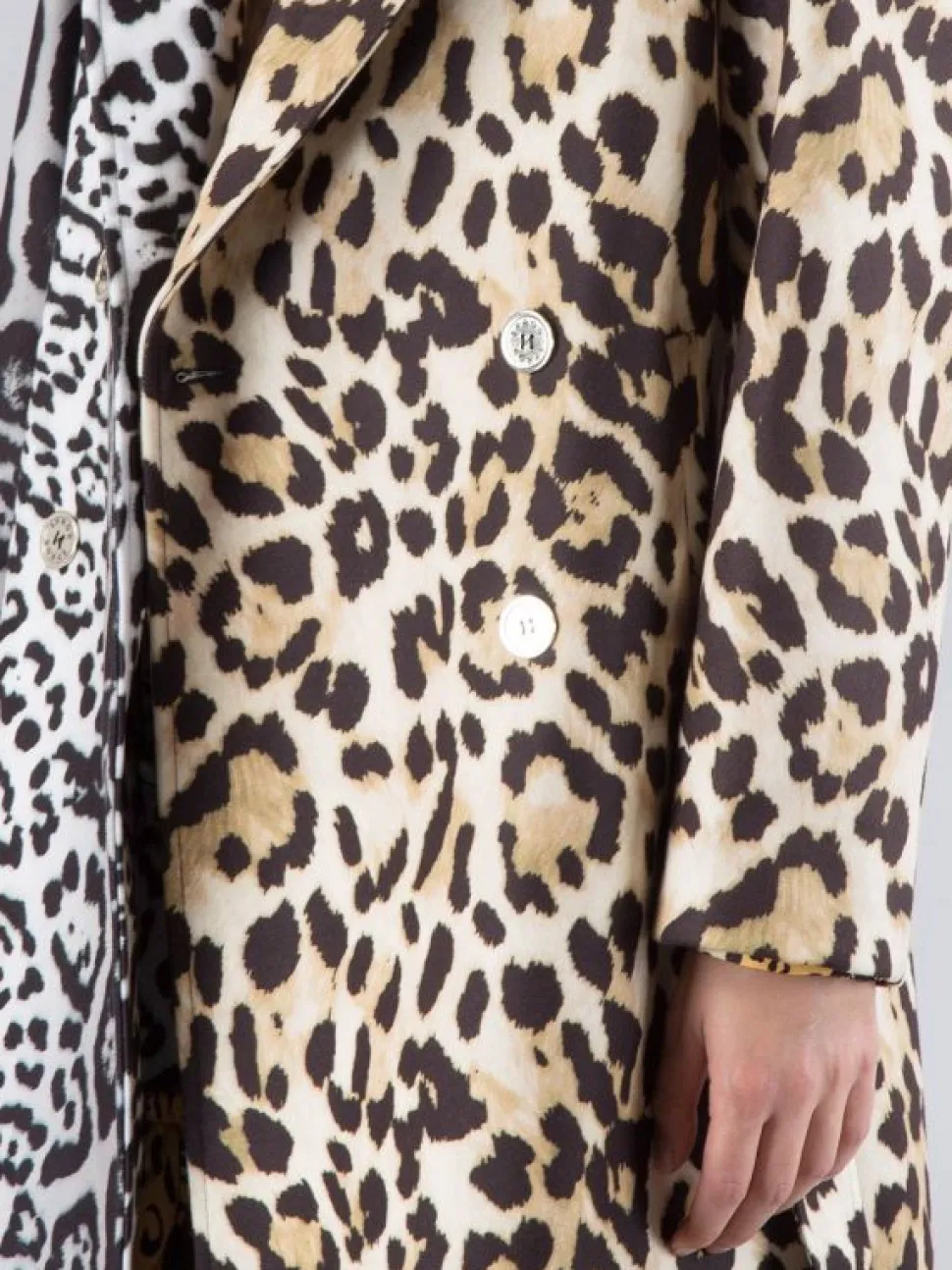 CAPPOTTO DOPPIOPETTO A FANTASIA ANIMALIER CON CINTURA IN VITA