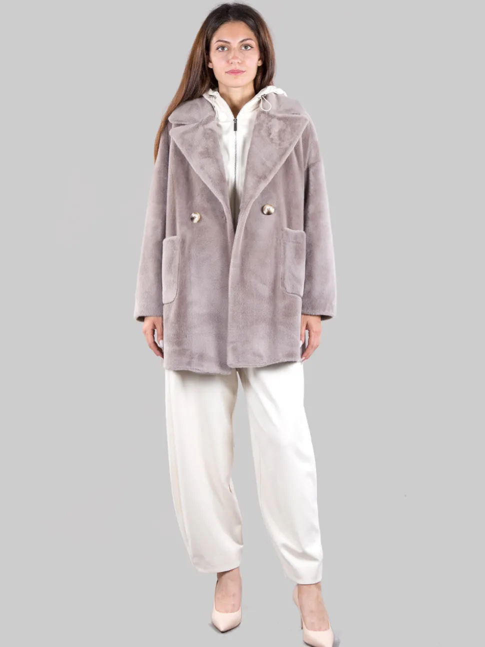Cappotto in ecopelliccia