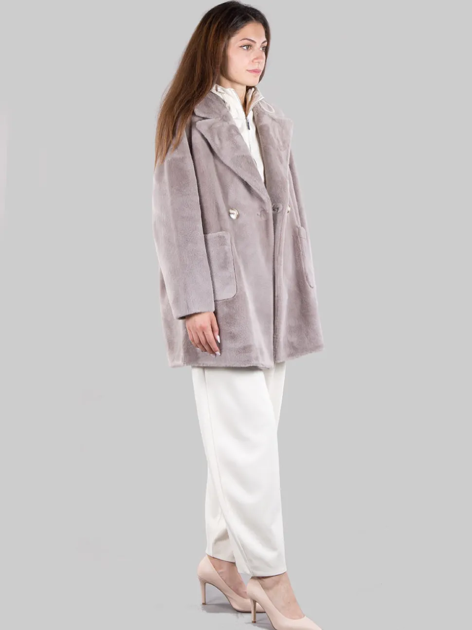 Cappotto in ecopelliccia