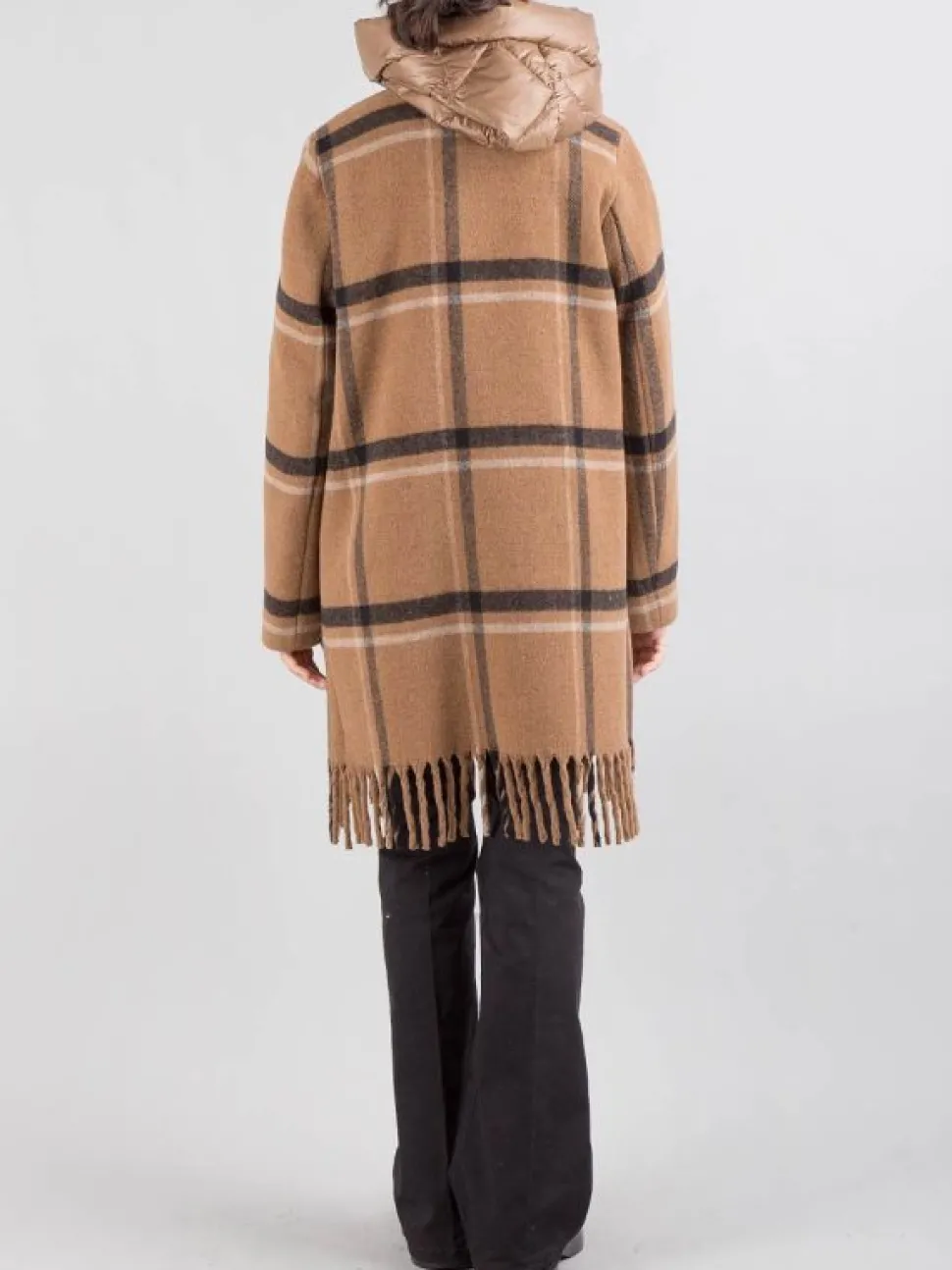 CAPPOTTO IN MISTO LANA CON INSERTI IN PIUMINO