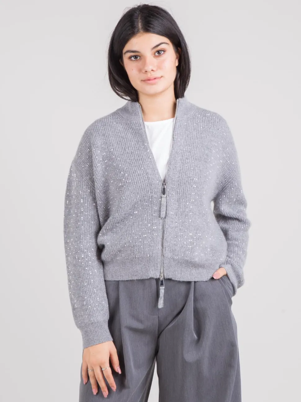Cardigan con applicazioni