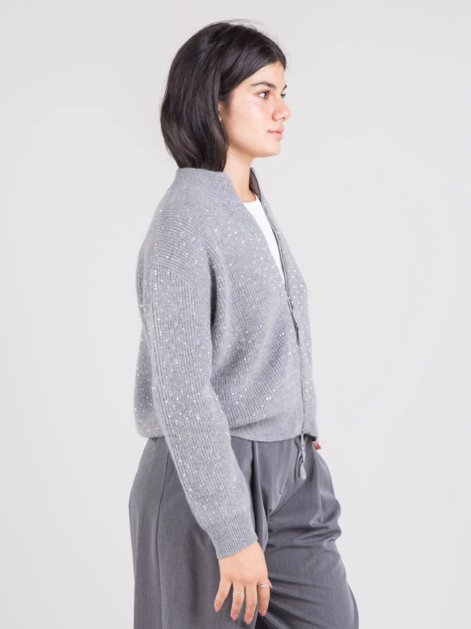 Cardigan con applicazioni