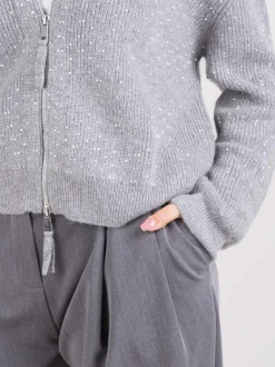 Cardigan con applicazioni