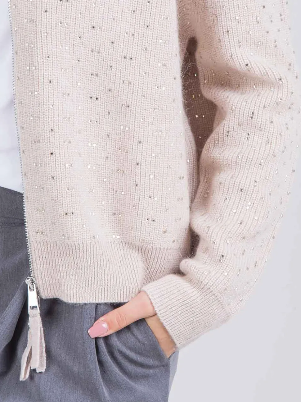 Cardigan con applicazioni