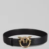 CINTURA LOVE BERRY IN PELLE LISCIA NERA CON FIBBIA LOVE BIRDS
