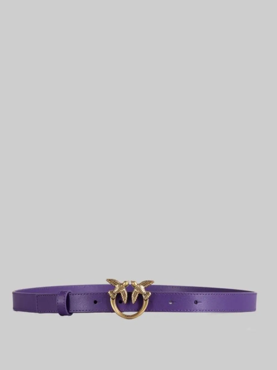 CINTURA LOVE BERRY IN PELLE LISCIA VIOLA CON FIBBIA LOVE BIRDS