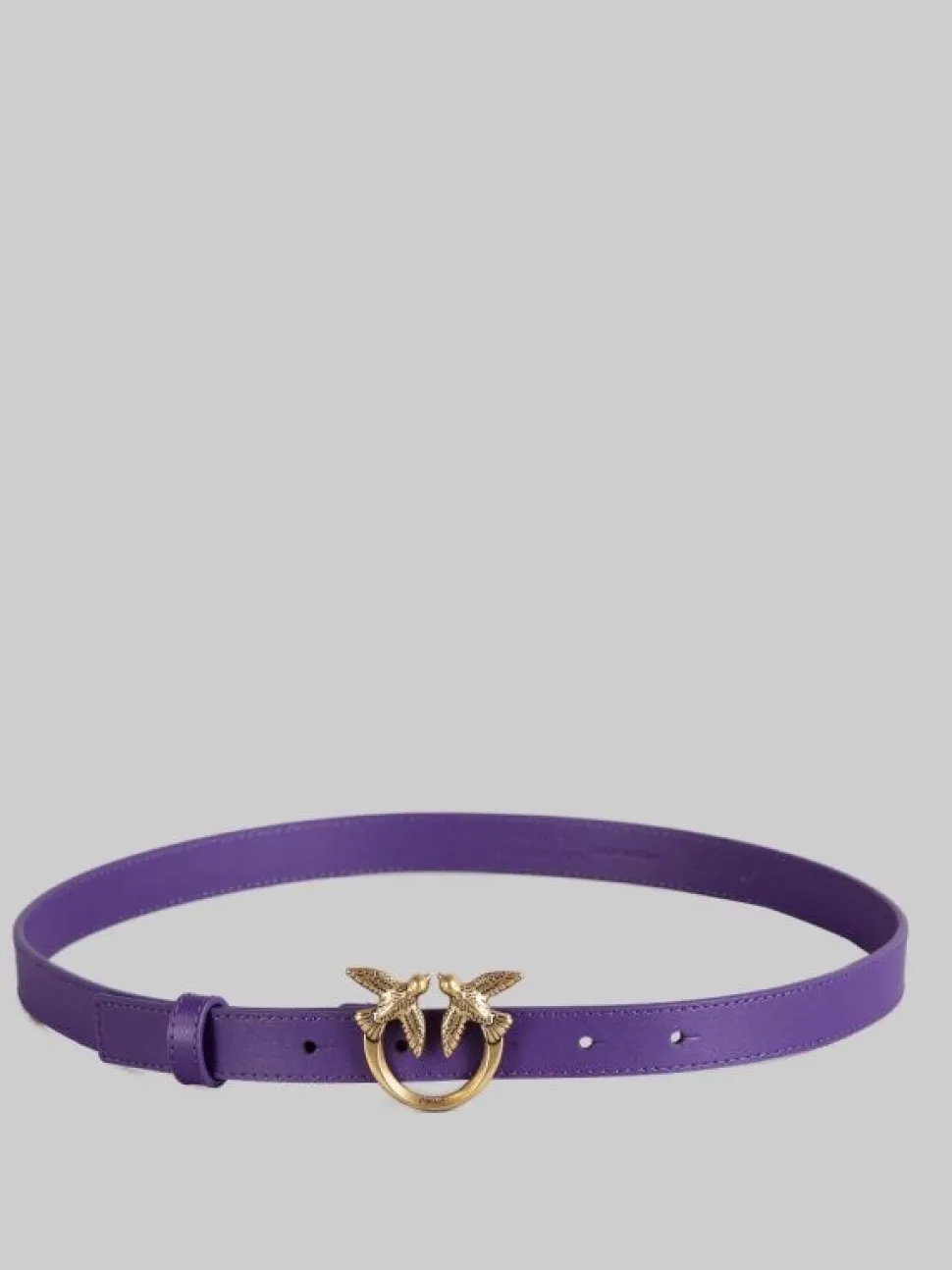 CINTURA LOVE BERRY IN PELLE LISCIA VIOLA CON FIBBIA LOVE BIRDS