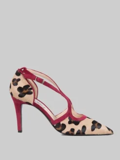 DÉCOLLETÉ IN CAVALLINO ANIMALIER E PELLE SCAMOSCIATA