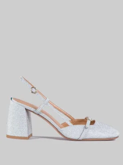 Décolleté slingback micro glitter