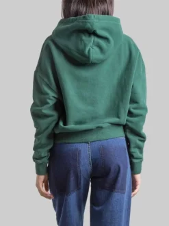FELPA CORTA VERDE CON CAPPUCCIO E GRAFICA ST. BARTH VELVET