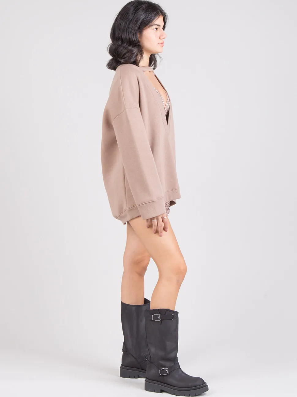 Felpa top paillettes