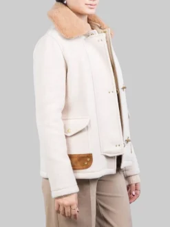 GIACCA 3 GANCI IN LANA EFFETTO VINTAGE CON COLLETTO IN ECO SHEARLING