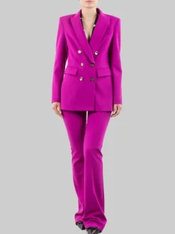 GIACCA BLAZER DOPPIOPETTO VIOLA BUGANVILLE CON BOTTONI ORO