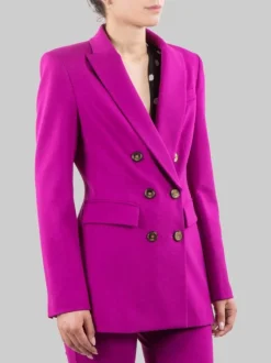 GIACCA BLAZER DOPPIOPETTO VIOLA BUGANVILLE CON BOTTONI ORO