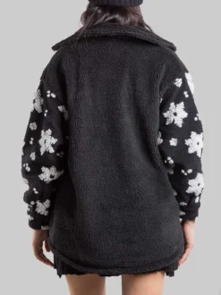 GIACCA CAMICIA ELYS NERA CON FIOCCHI DI NEVE